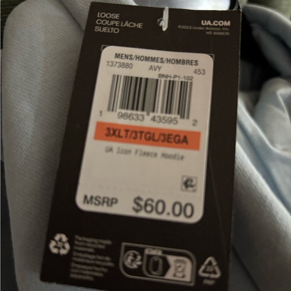 Under Armour Men's Light Blue Hoodie - Picture 4 of 5